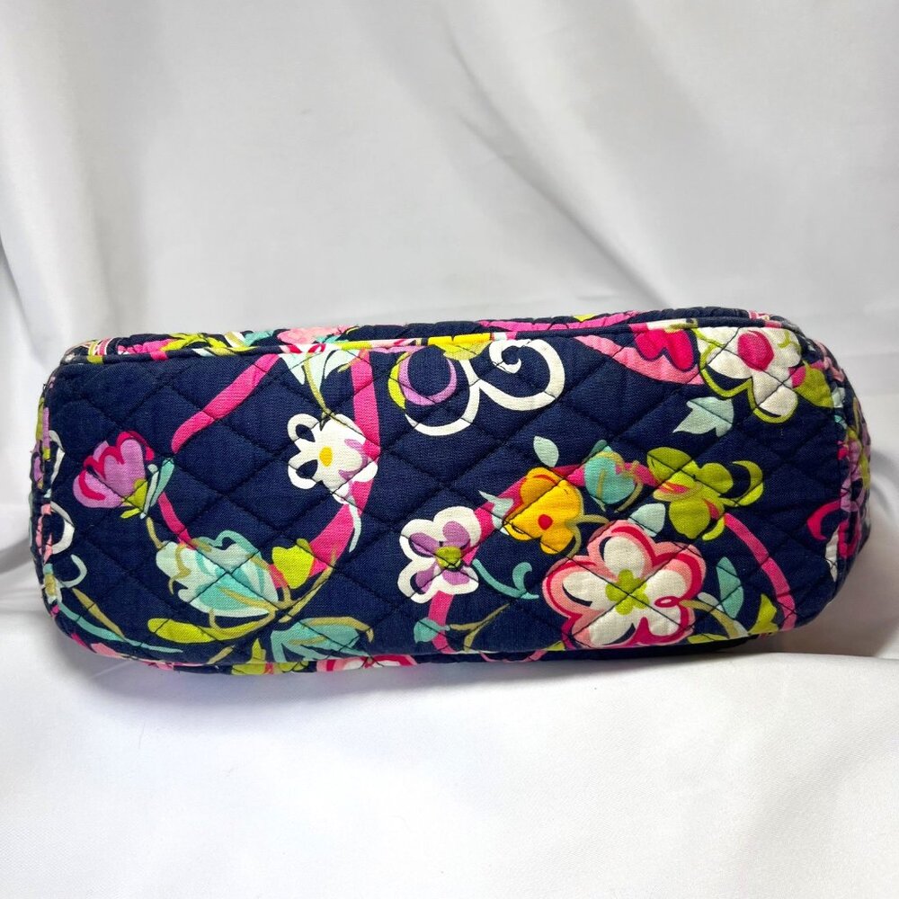 Vera Bradley-Retired Print-Floral-Navy Blue/Pink/Yellow Mix-Medium-Pockets-Cloth - Picture 11 of 16